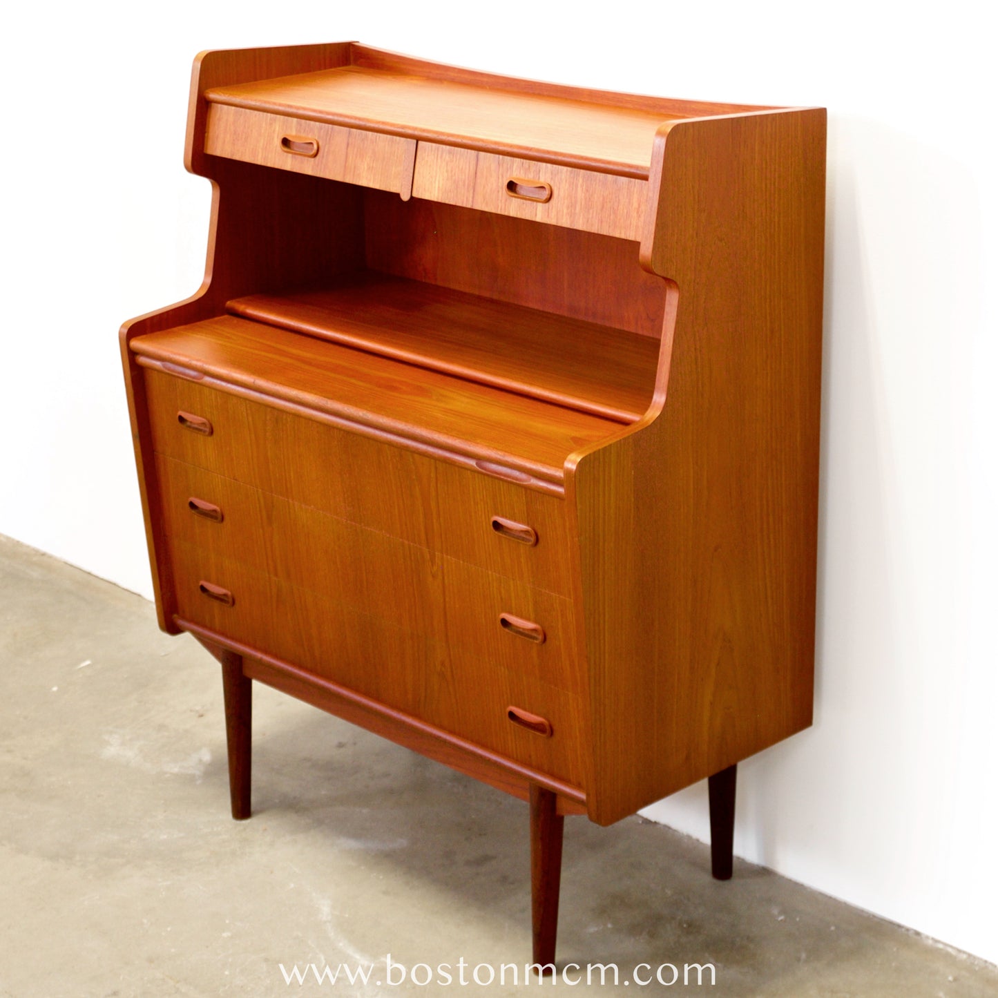 Danish Teak Secretary Desk - #A2171