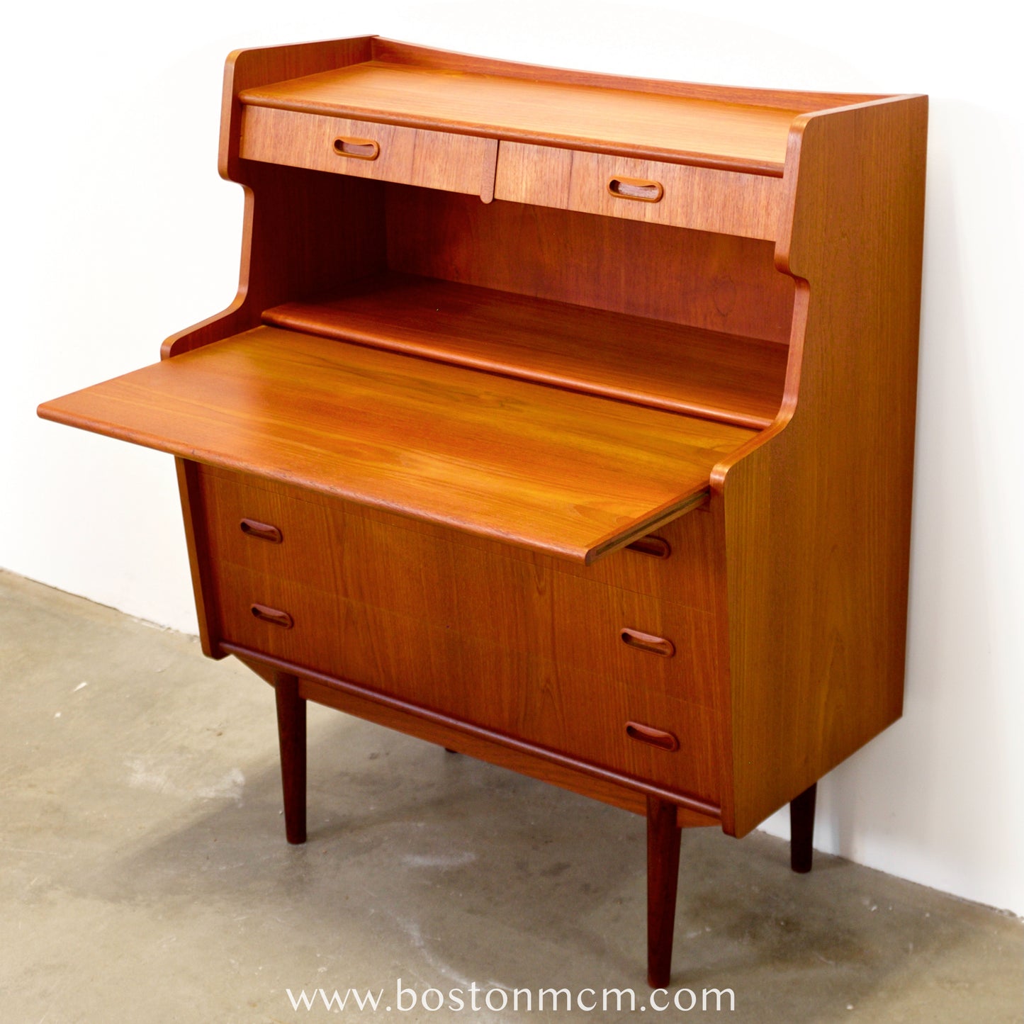 Danish Teak Secretary Desk - #A2171