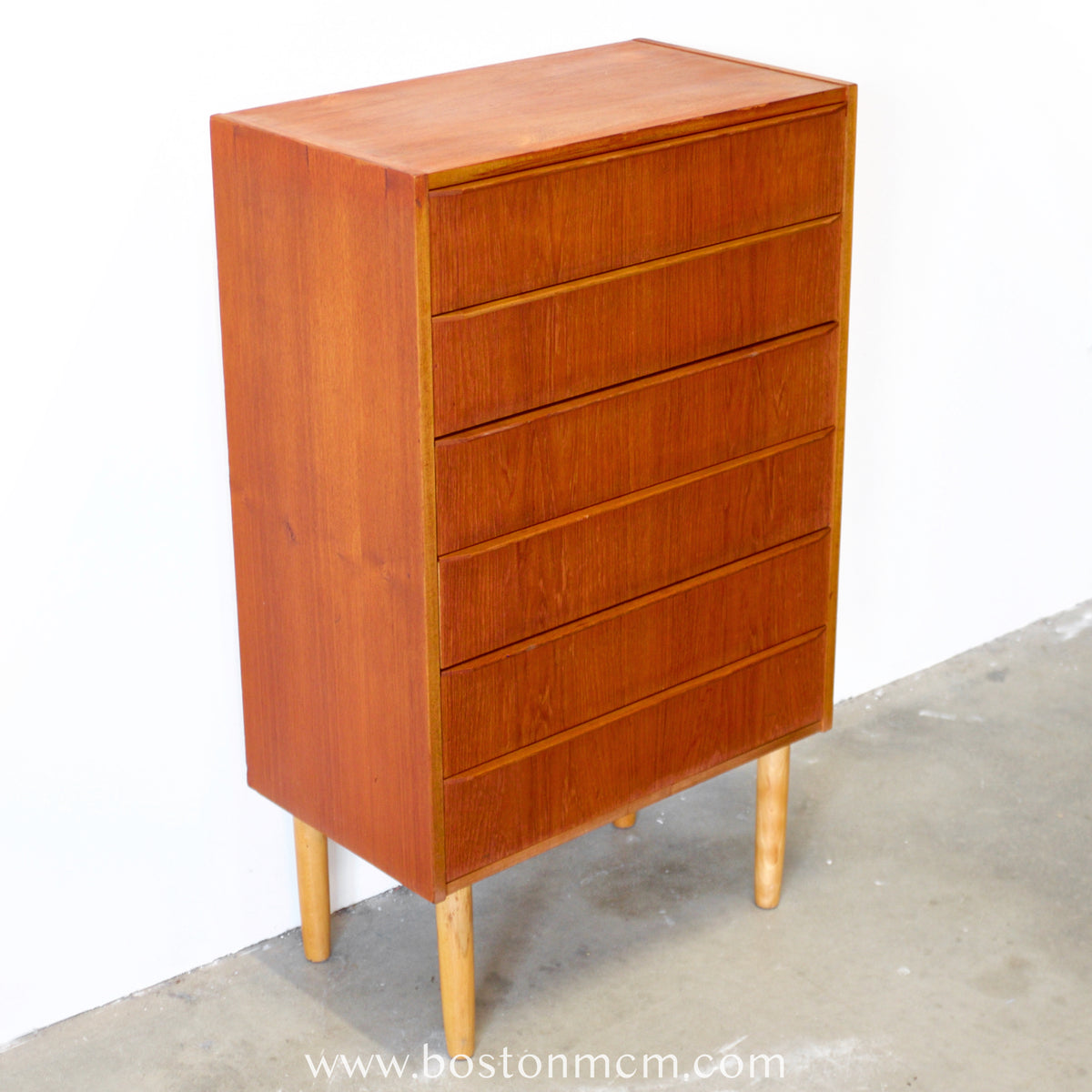Danish Teak Six Drawer Dresser - #A2215