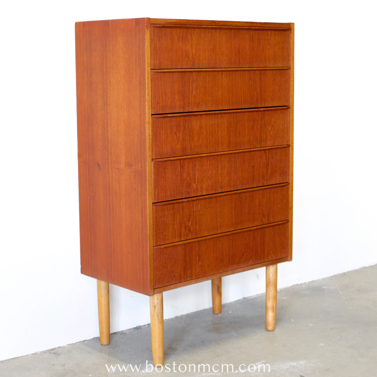 Danish Teak Six Drawer Dresser - #A2215