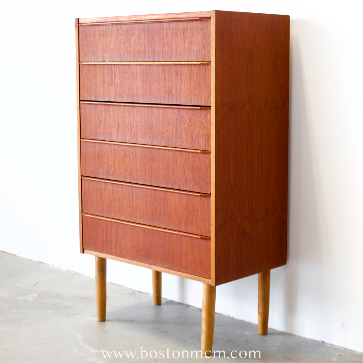 Danish Teak Six Drawer Dresser - #A2215