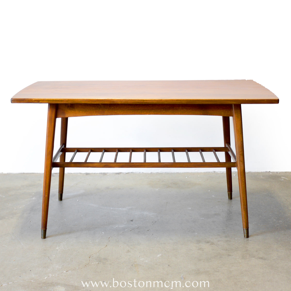 Danish Teak Petite Coffee Table or Side Table with Slatted Lower Shelf - #A2225