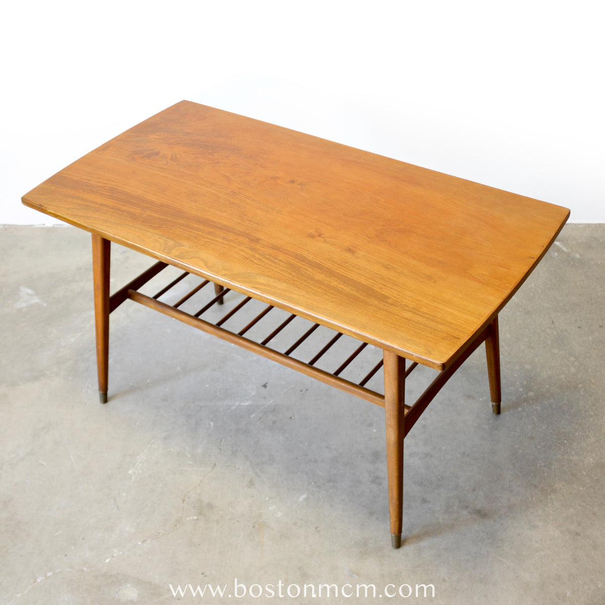 Danish Teak Petite Coffee Table or Side Table with Slatted Lower Shelf - #A2225