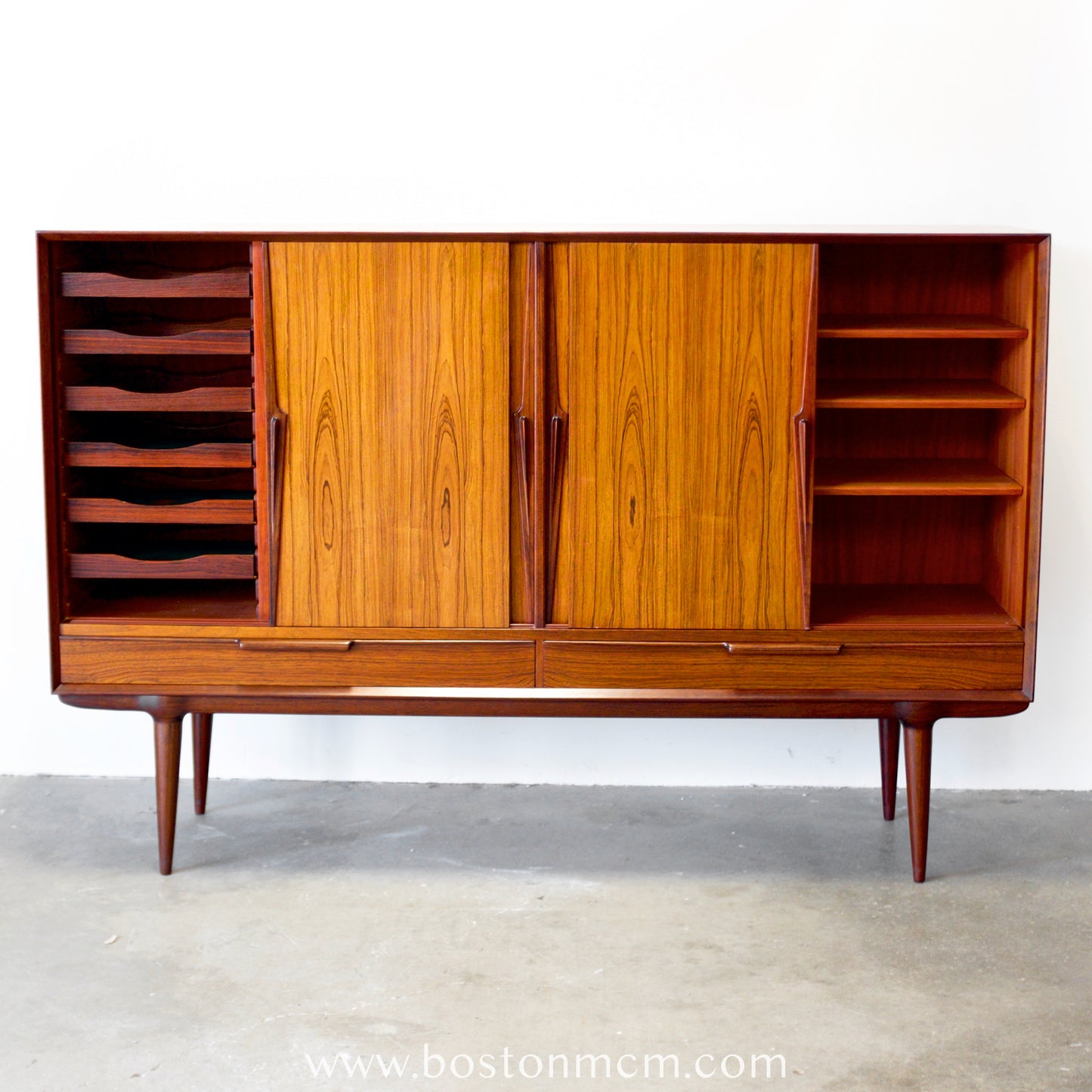 Omann Jun. Model #13 Rosewood Highboard Designed by Gunni Omann - #A2164