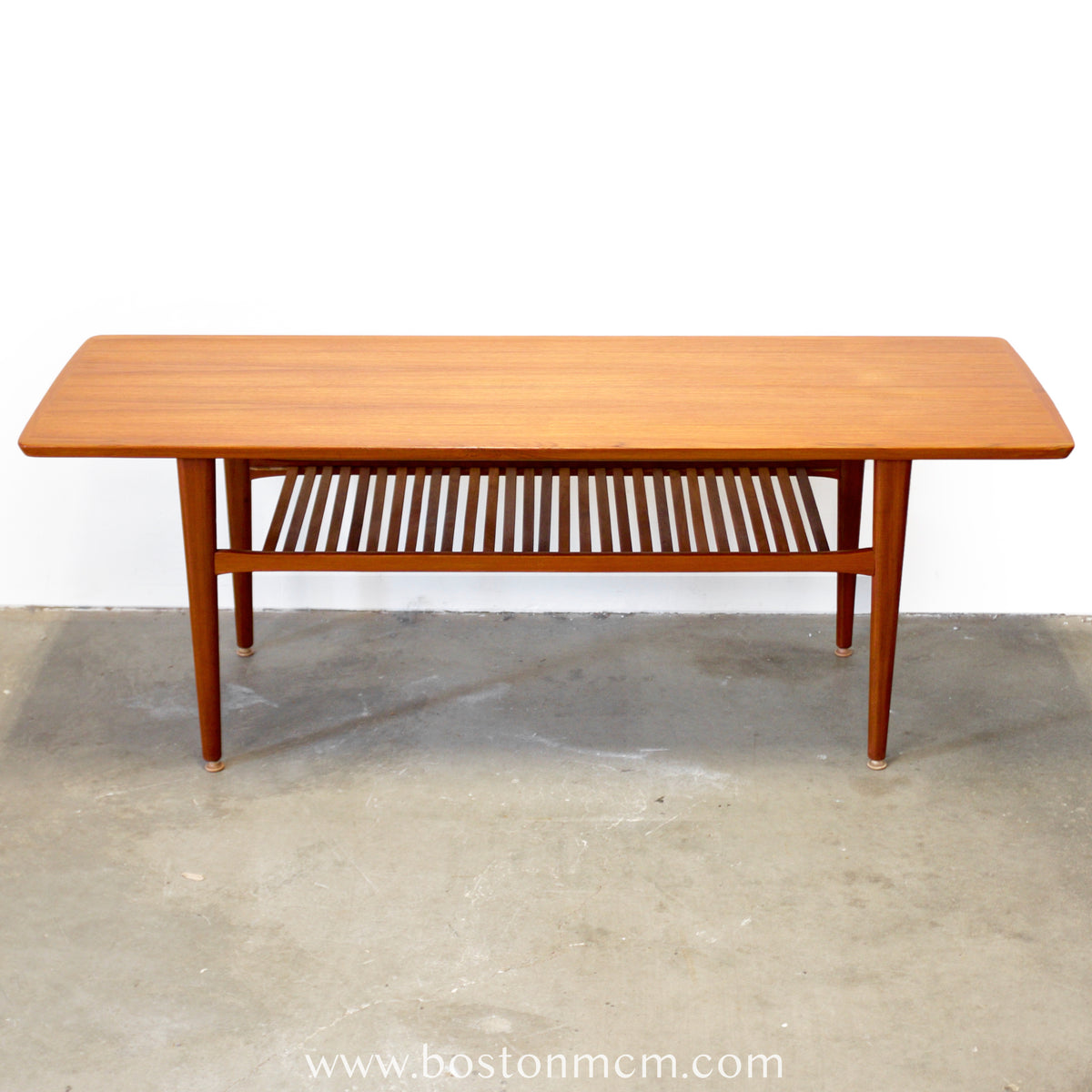 Danish Teak Coffee Table with Slatted Lower Shelf - #A1899
