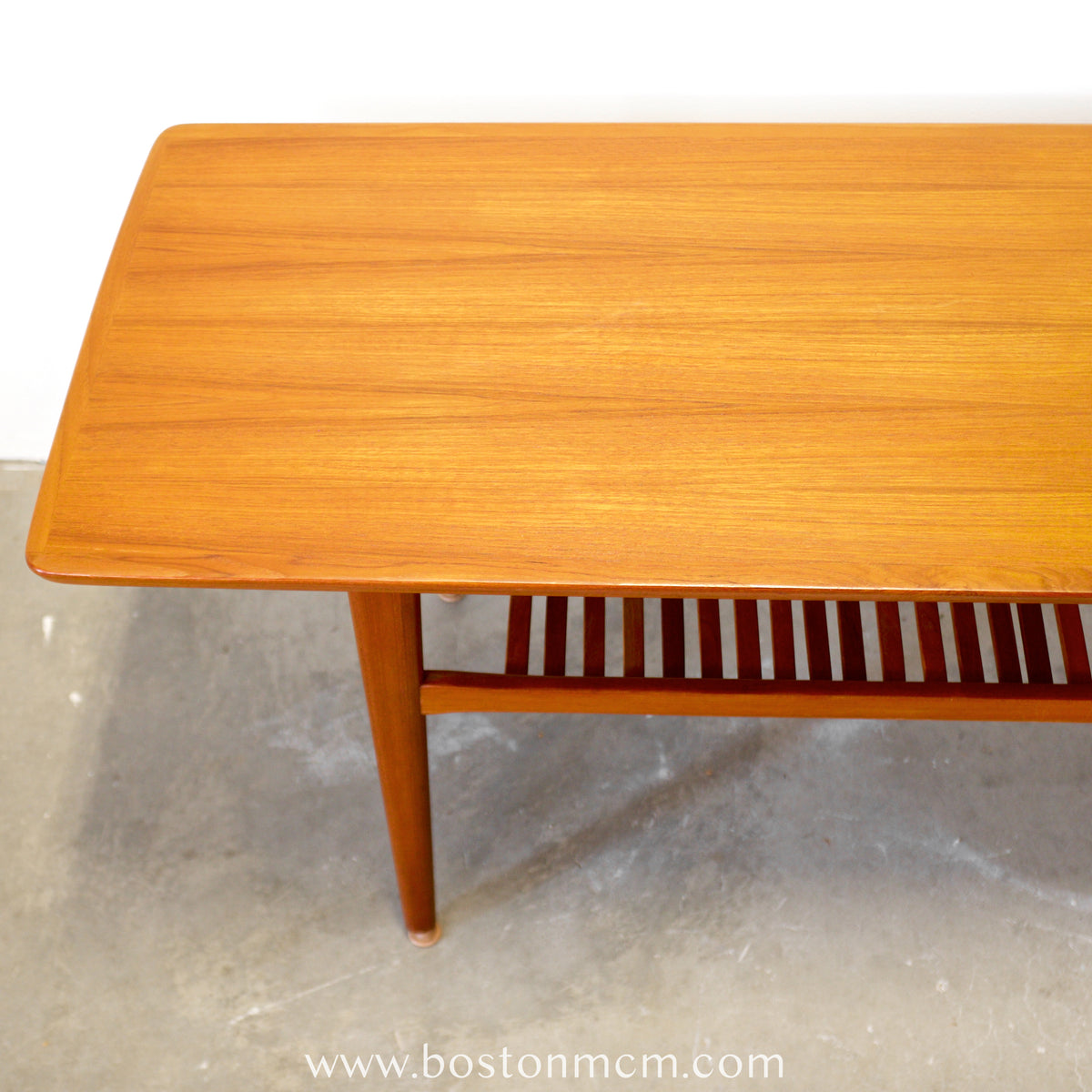 Danish Teak Coffee Table with Slatted Lower Shelf - #A1899