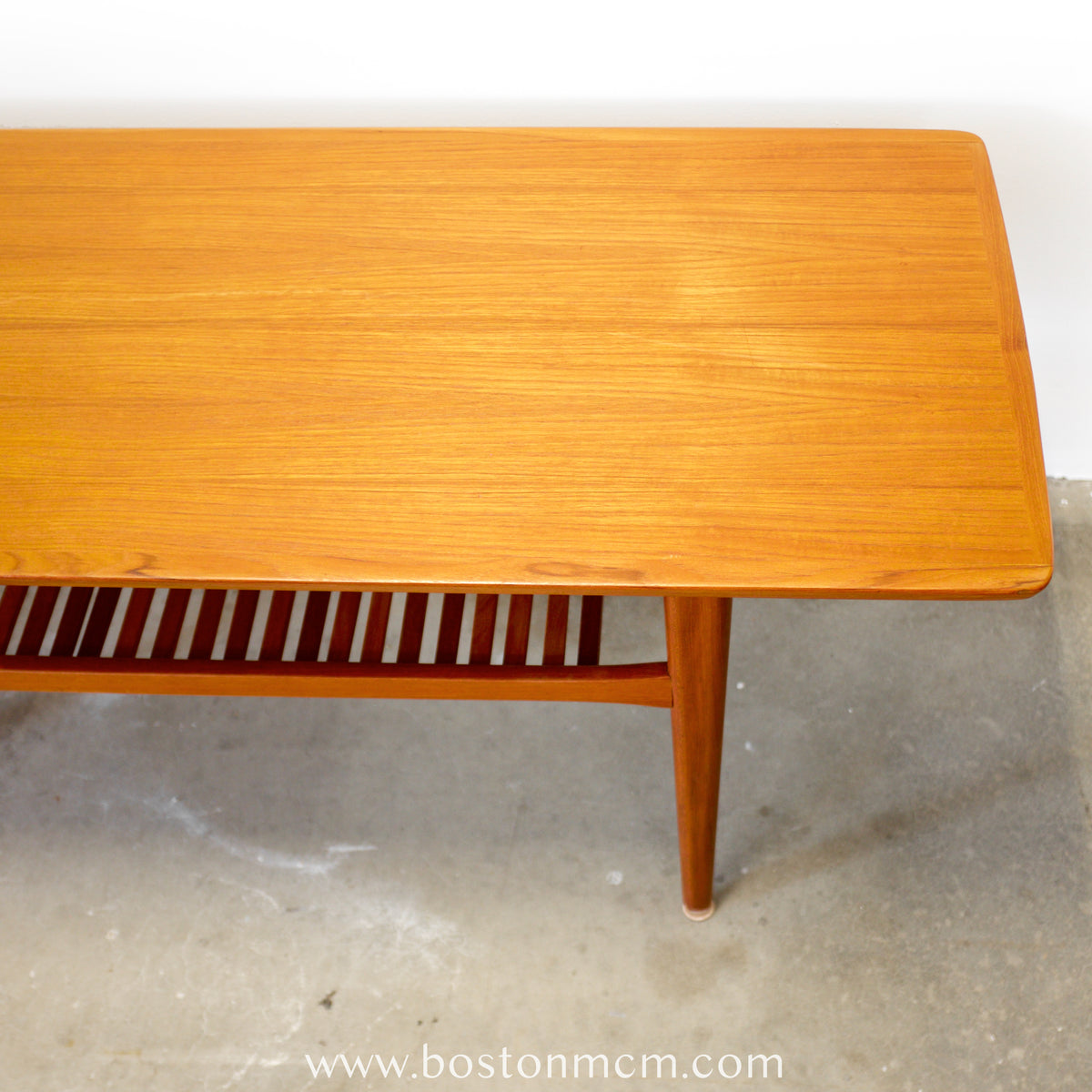 Danish Teak Coffee Table with Slatted Lower Shelf - #A1899