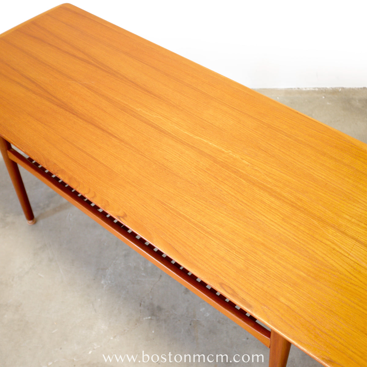 Danish Teak Coffee Table with Slatted Lower Shelf - #A1899