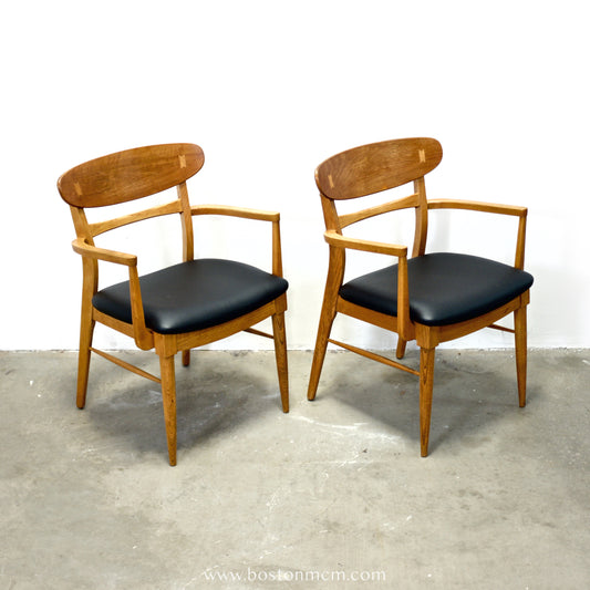 Lane “Acclaim” Walnut & Ash Pair of Armchairs  - #A2201-1