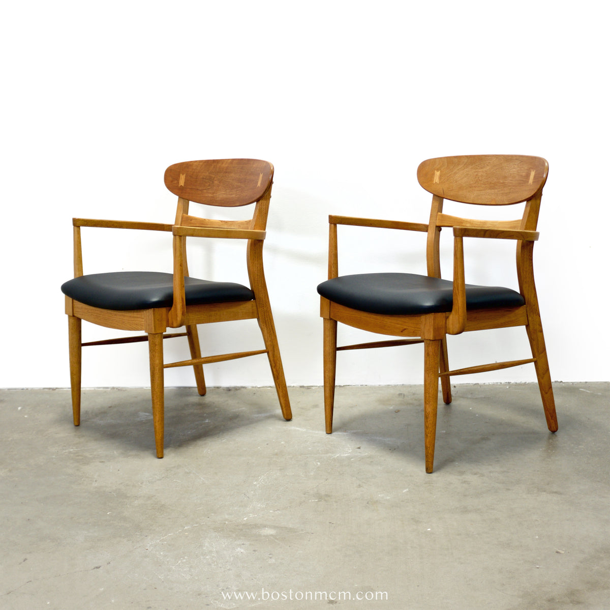 Lane “Acclaim” Walnut & Ash Pair of Armchairs  - #A2201-1