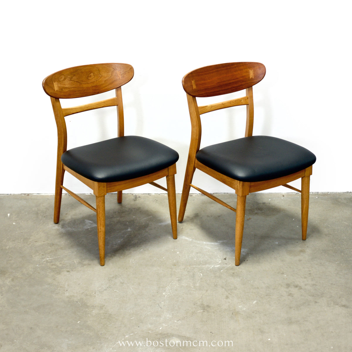 Lane “Acclaim” Walnut & Ash Pair of Dining Chairs - #A2201-4