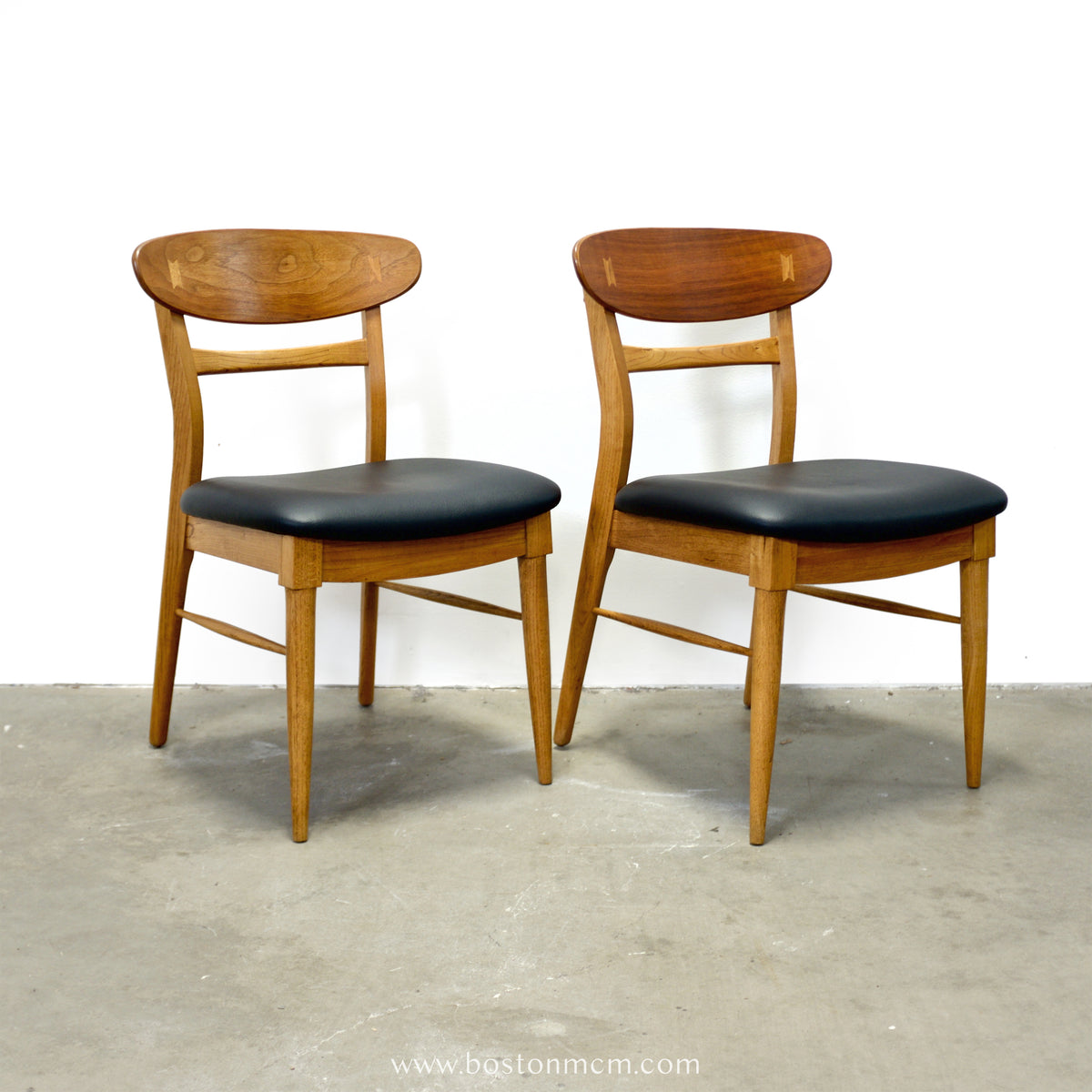Lane “Acclaim” Walnut & Ash Pair of Dining Chairs - #A2201-4