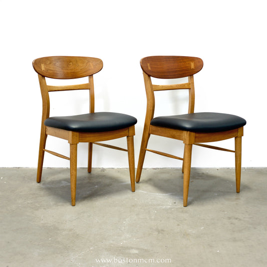 Lane “Acclaim” Walnut & Ash Pair of Dining Chairs - #A2201-4