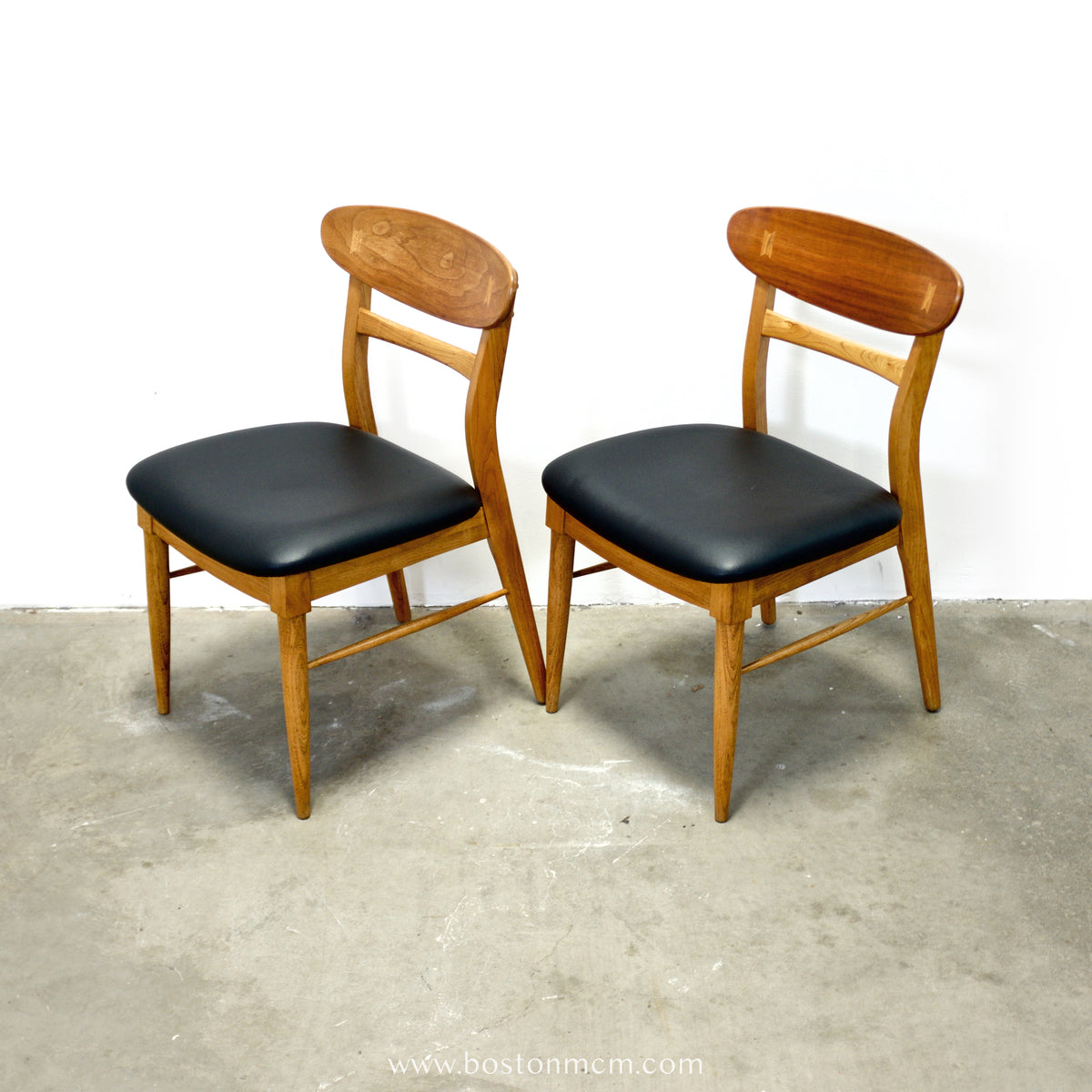 Lane “Acclaim” Walnut & Ash Pair of Dining Chairs - #A2201-4