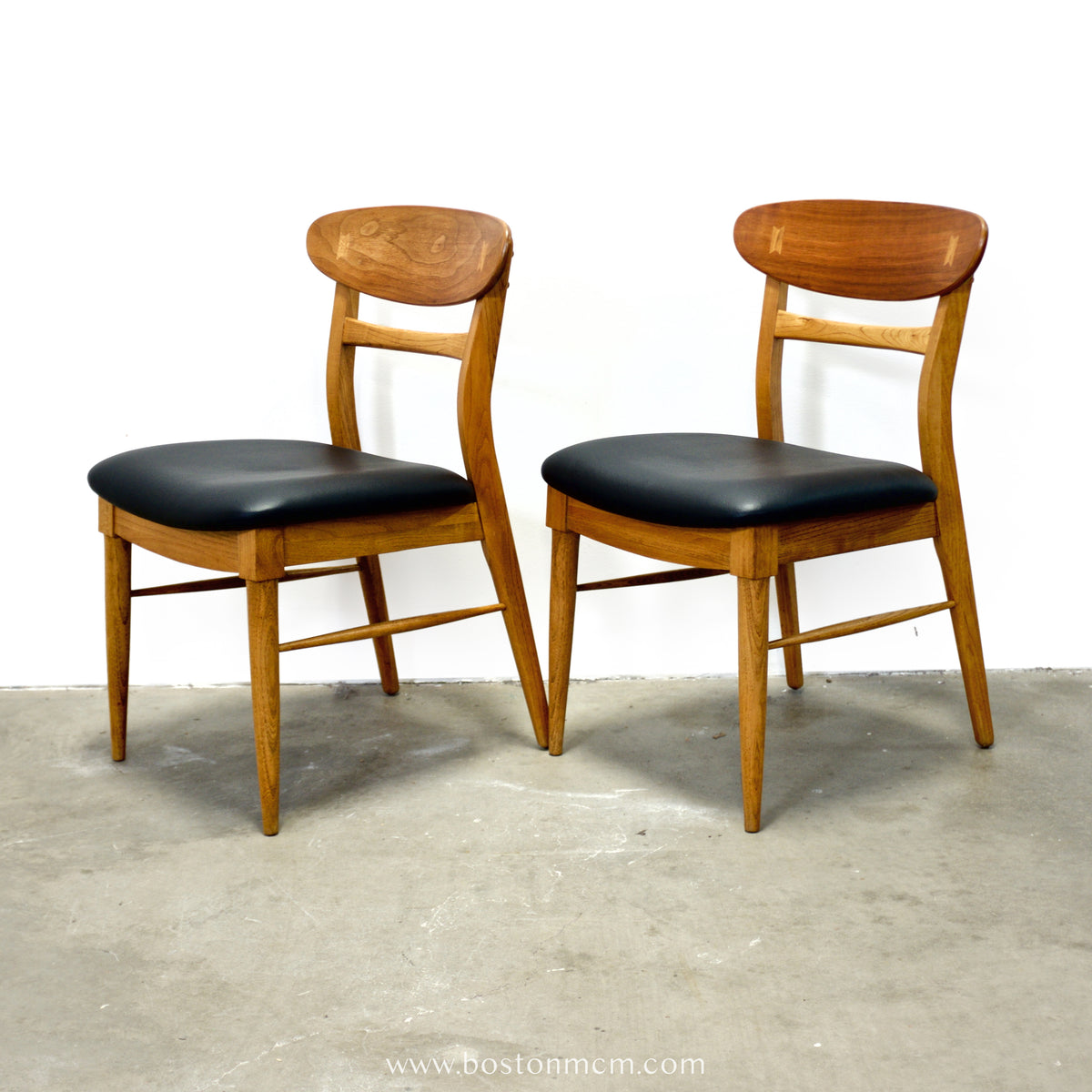 Lane “Acclaim” Walnut & Ash Pair of Dining Chairs - #A2201-4