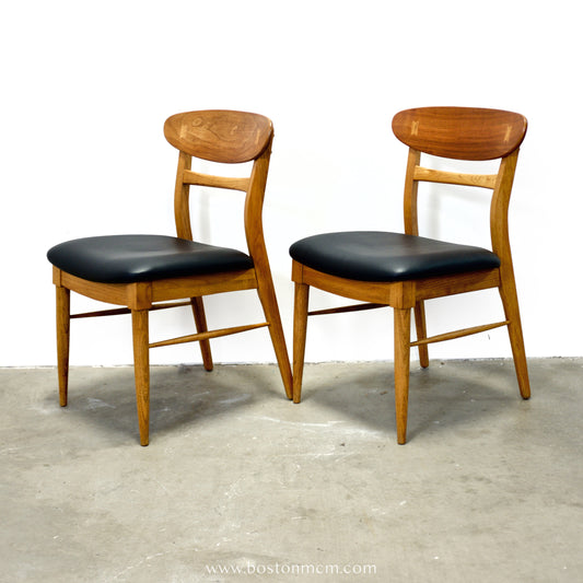 Lane “Acclaim” Walnut & Ash Pair of Dining Chairs - #A2201-4