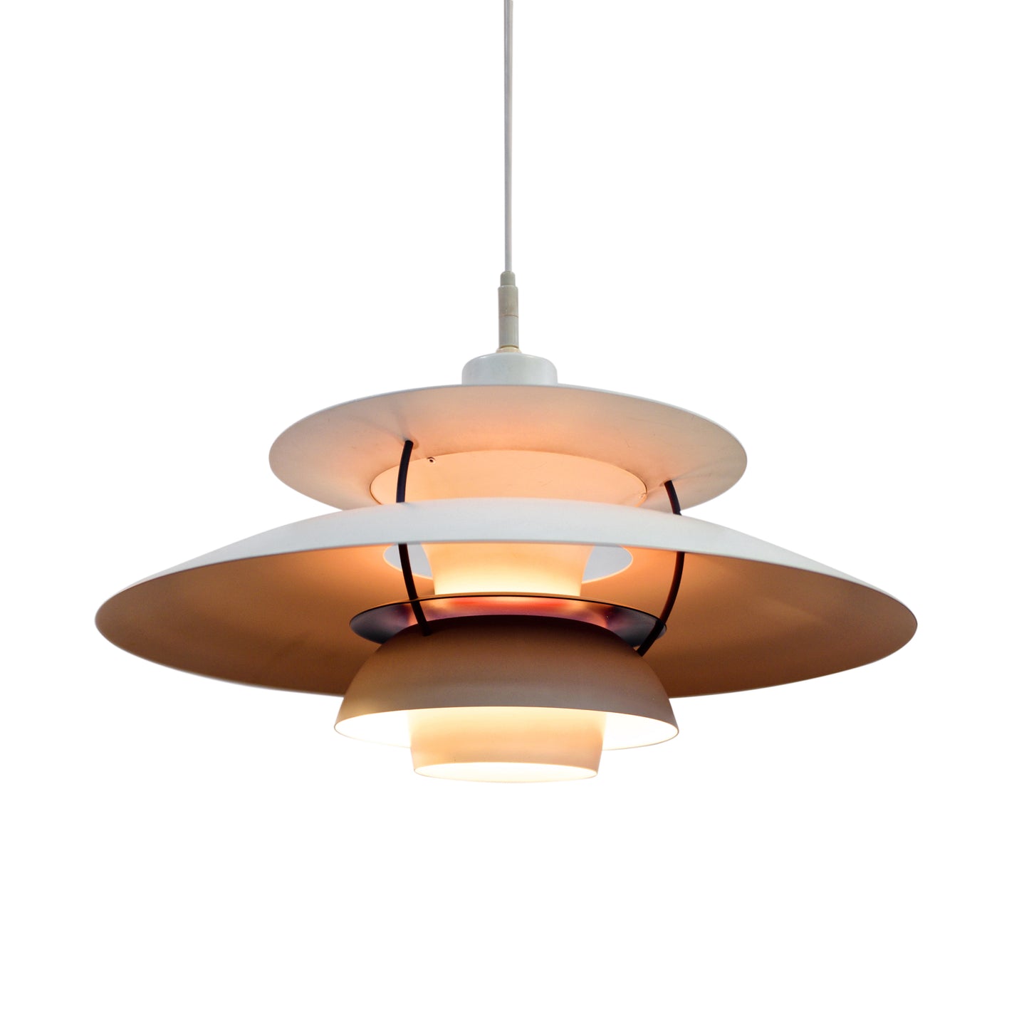 Louis Poulsen PH5 Chandelier in White Designed by Poul Henningsen - #A1690