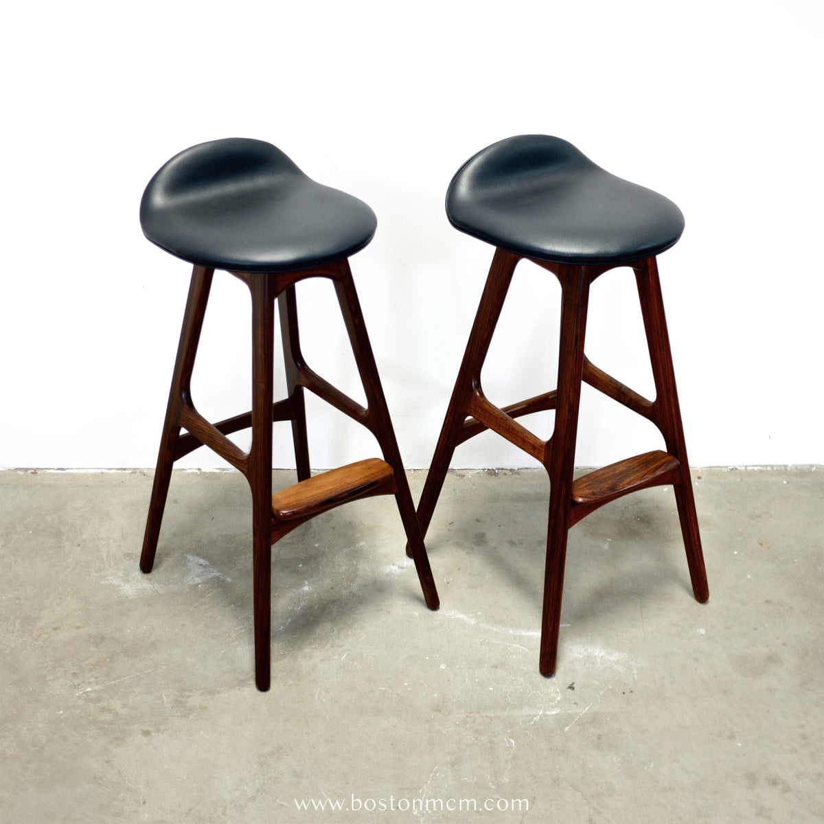 Oddense Maskinsnedkeri A/S Pair of Rosewood Model OD61 Stools Designed by Erik Buch - #A1837