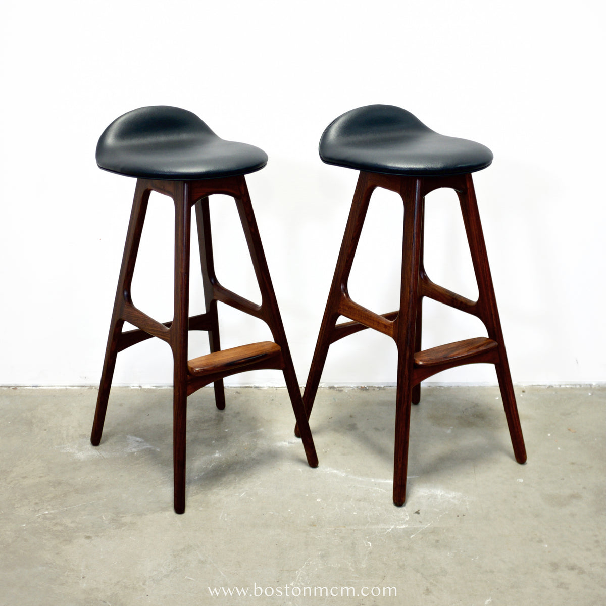 Oddense Maskinsnedkeri A/S Pair of Rosewood Model OD61 Stools Designed by Erik Buch - #A1837