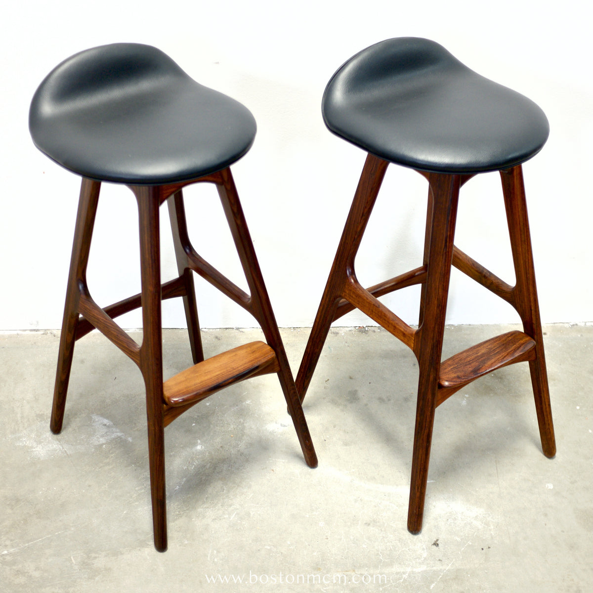 Oddense Maskinsnedkeri A/S Pair of Rosewood Model OD61 Stools Designed by Erik Buch - #A1837