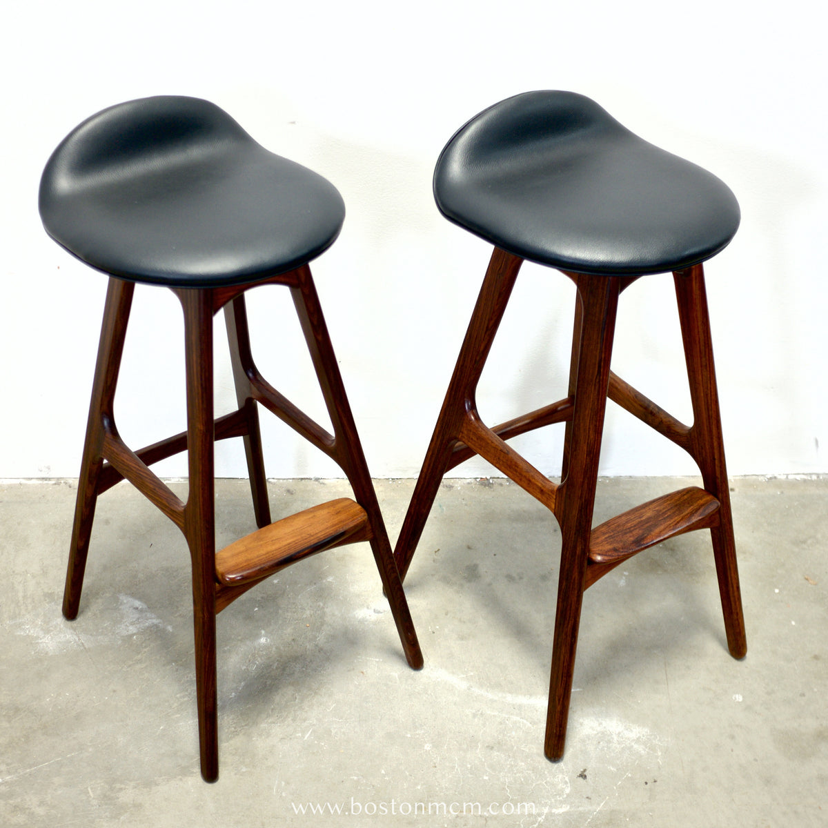 Oddense Maskinsnedkeri A/S Pair of Rosewood Model OD61 Stools Designed by Erik Buch - #A1837