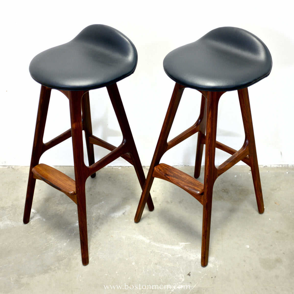 Oddense Maskinsnedkeri A/S Pair of Rosewood Model OD61 Stools Designed by Erik Buch - #A1837