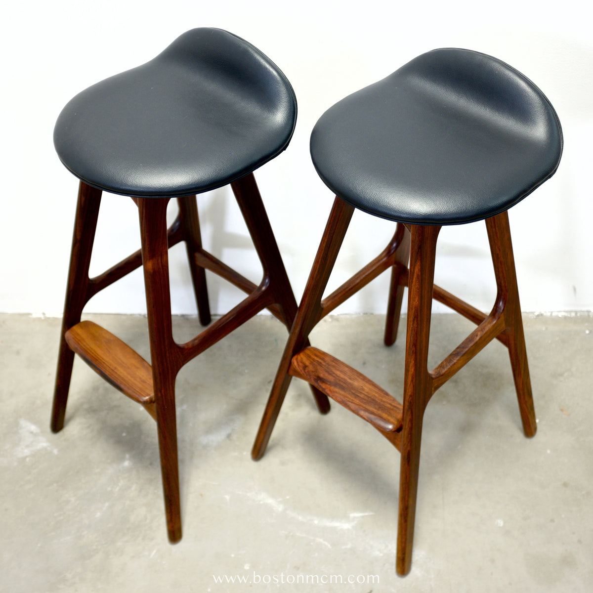 Oddense Maskinsnedkeri A/S Pair of Rosewood Model OD61 Stools Designed by Erik Buch - #A1837