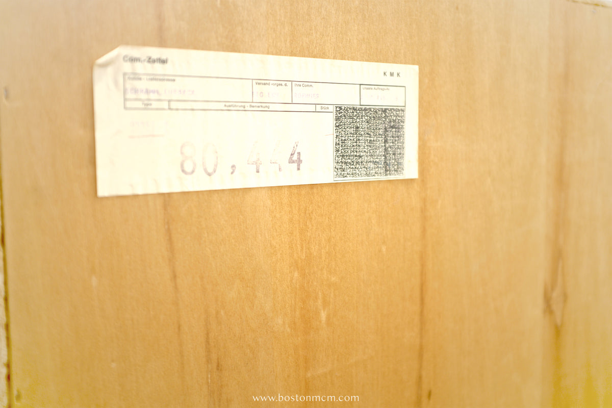 Teak Bookcase w/ Sliding Door, Tentatively ID’d as by WK Möbel - #A1934