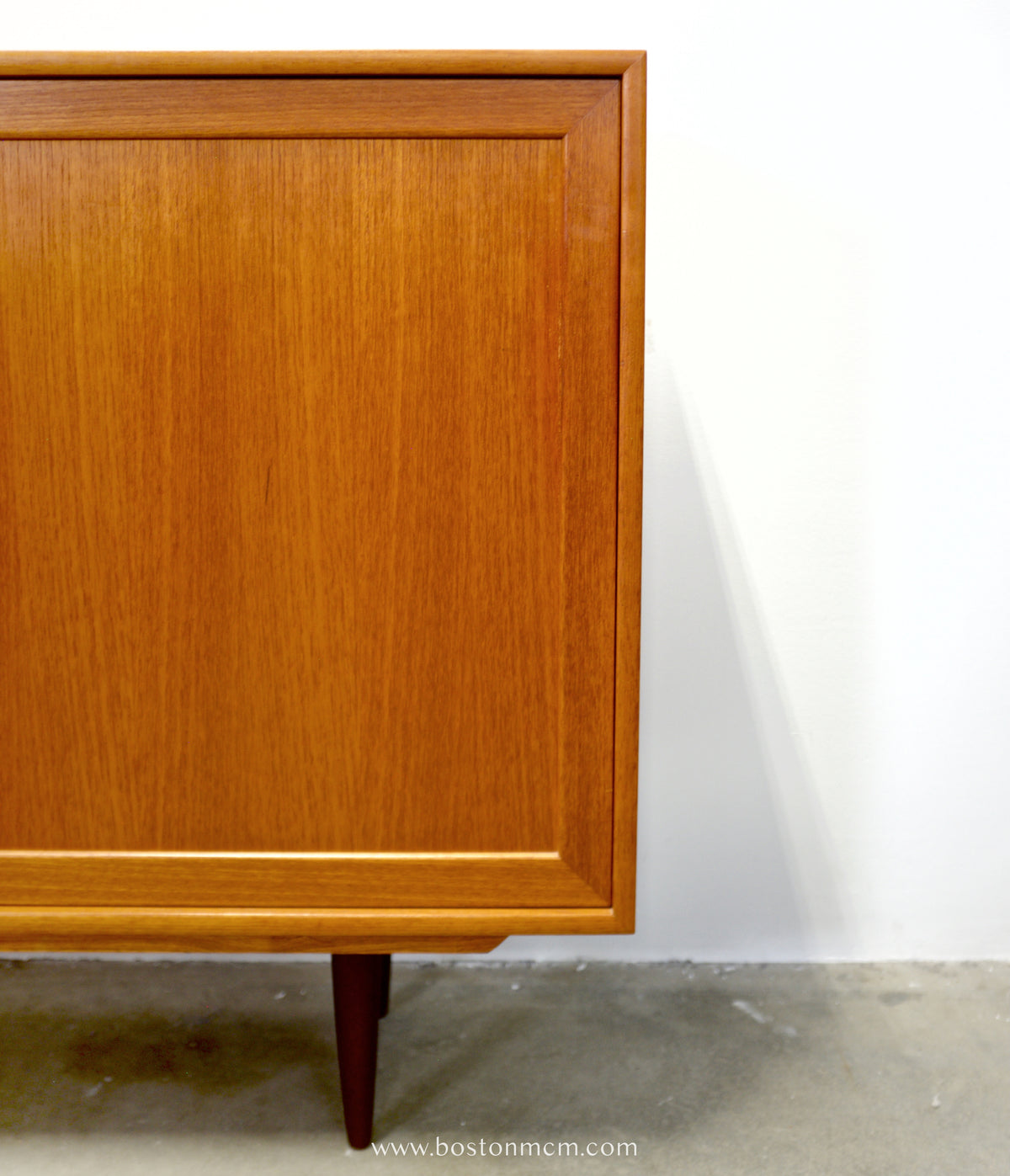 Teak Bookcase w/ Sliding Door, Tentatively ID’d as by WK Möbel - #A1934