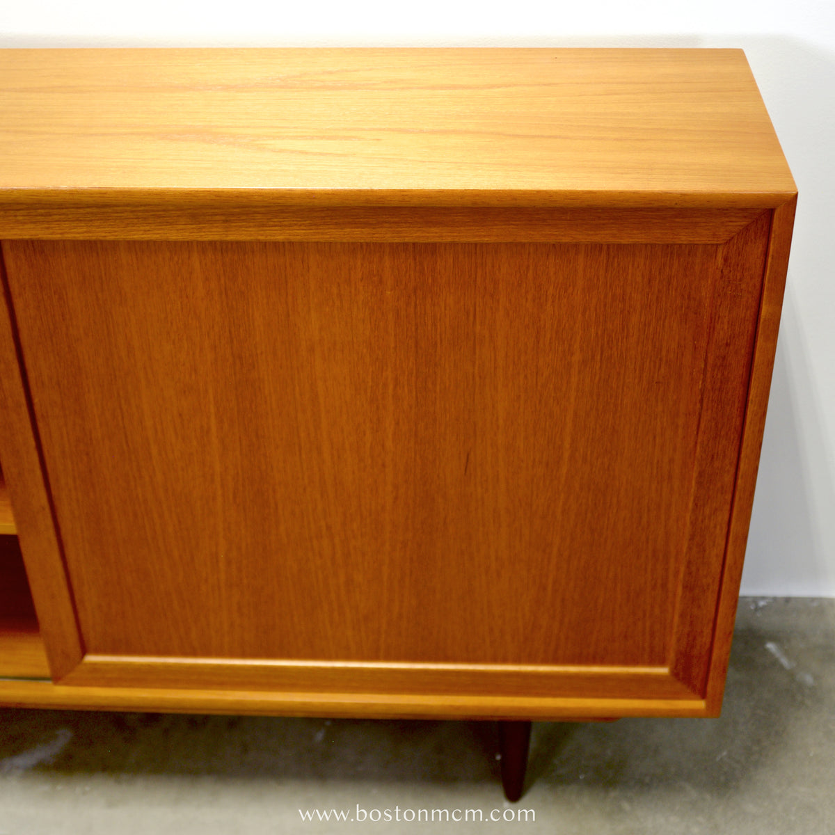 Teak Bookcase w/ Sliding Door, Tentatively ID’d as by WK Möbel - #A1934