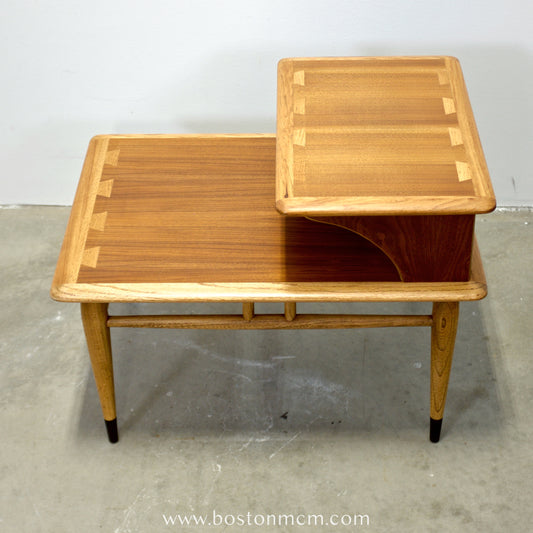 Lane “Acclaim” Walnut & Ash Side Table / Step Table - #A2265