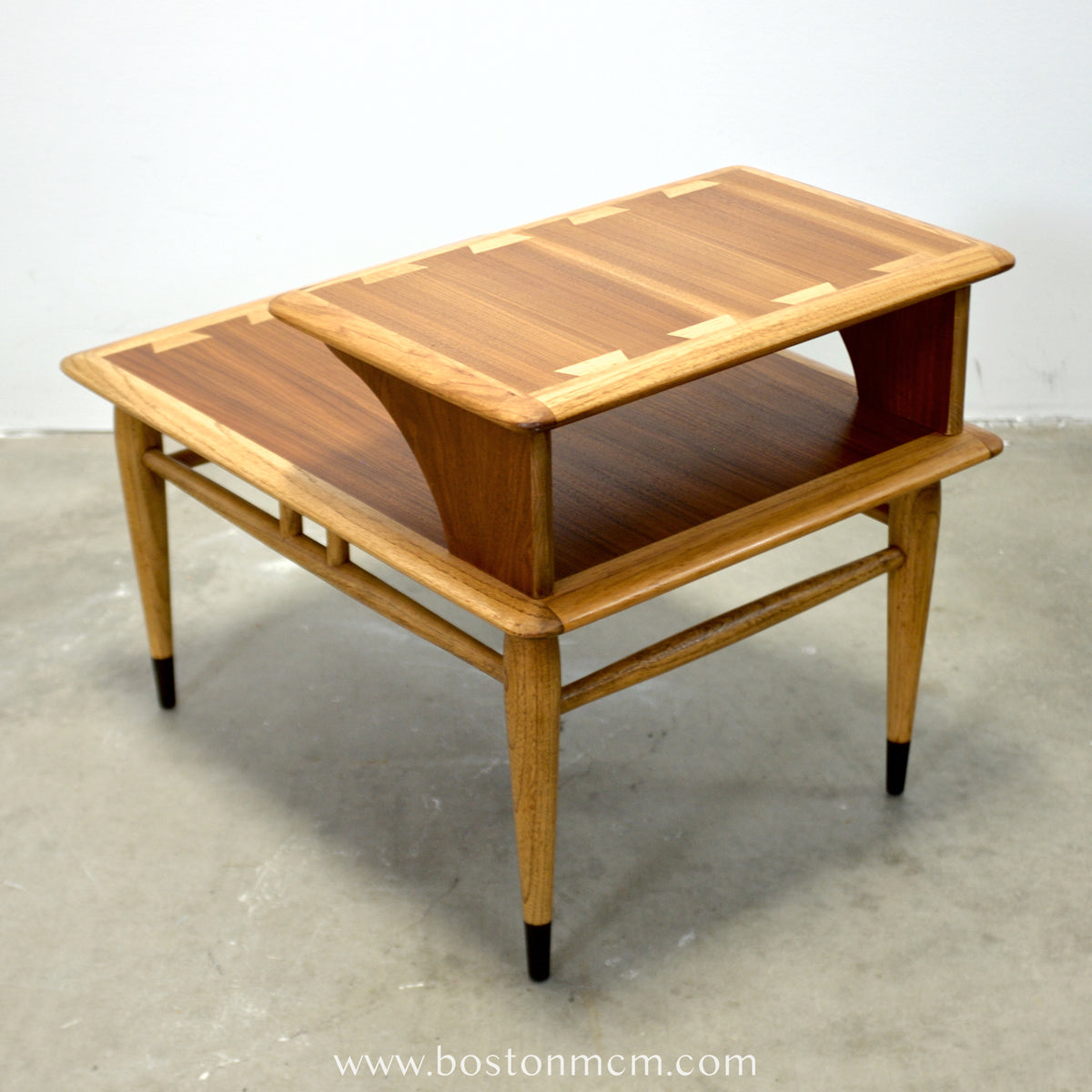 Lane “Acclaim” Walnut & Ash Side Table / Step Table - #A2265