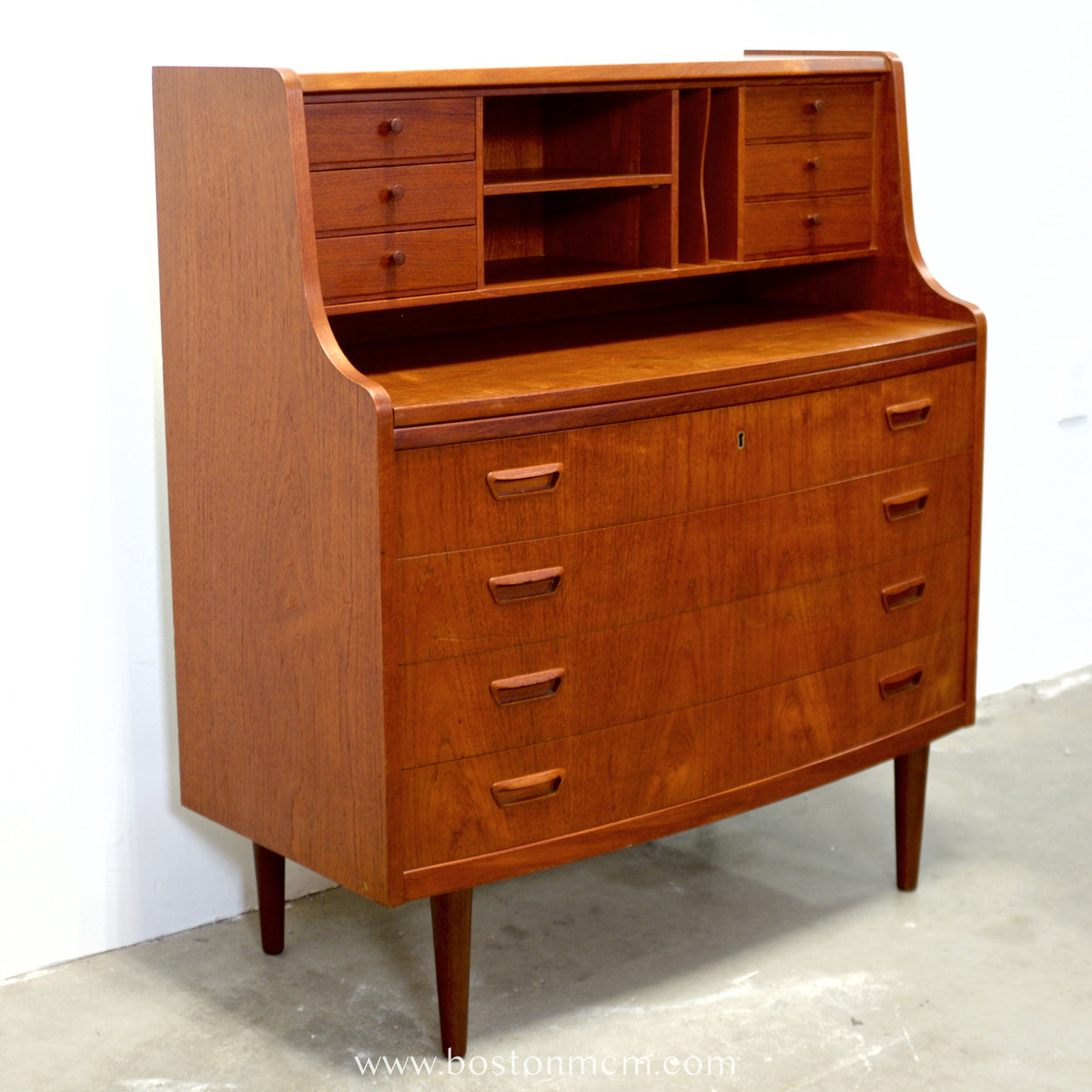 Danish Teak Secretary Desk - #A1850