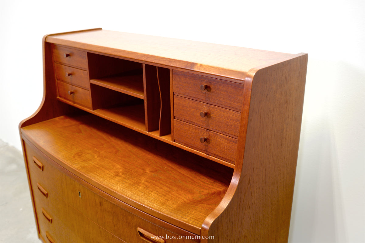 Danish Teak Secretary Desk - #A1850