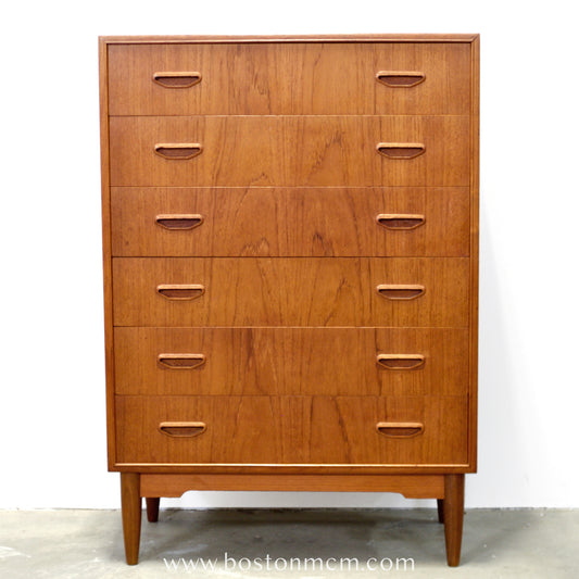 Danish Teak Six Drawer Dresser / Chest of Drawers - #A2268