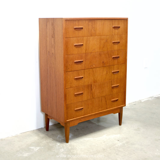 Danish Teak Six Drawer Dresser / Chest of Drawers - #A2268