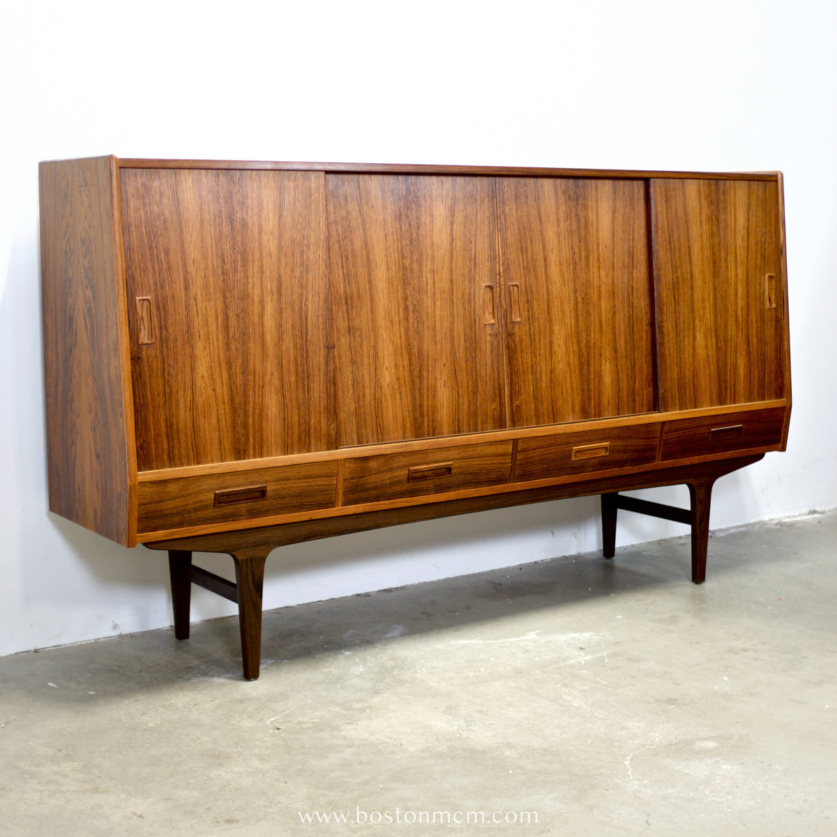 Westergaard Møbelfabrik Danish Rosewood Highboard / Tall Sideboard Designed by Børge Seindal - #A1909
