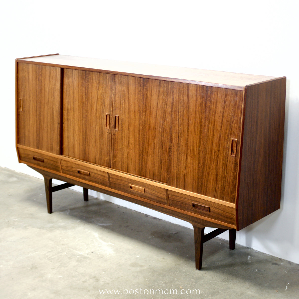 Westergaard Møbelfabrik Danish Rosewood Highboard / Tall Sideboard Designed by Børge Seindal - #A1909