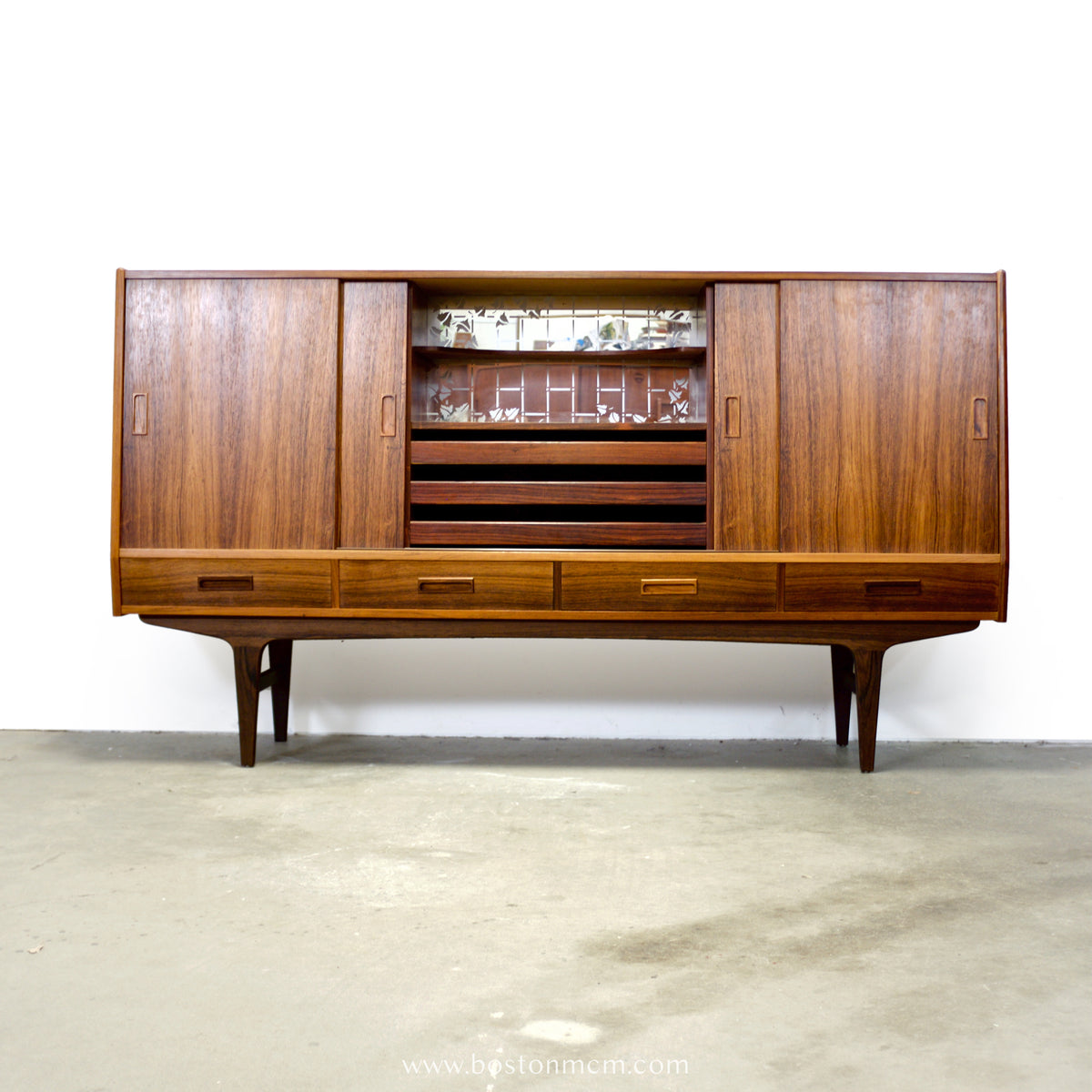 Westergaard Møbelfabrik Danish Rosewood Highboard / Tall Sideboard Designed by Børge Seindal - #A1909