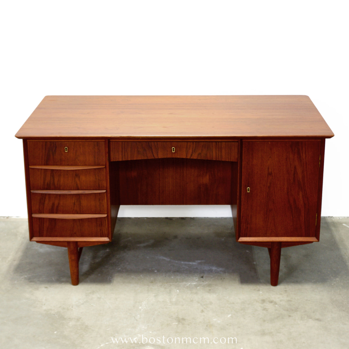 Danish Teak Executive Desk w/ Rear Shelving - #A1545