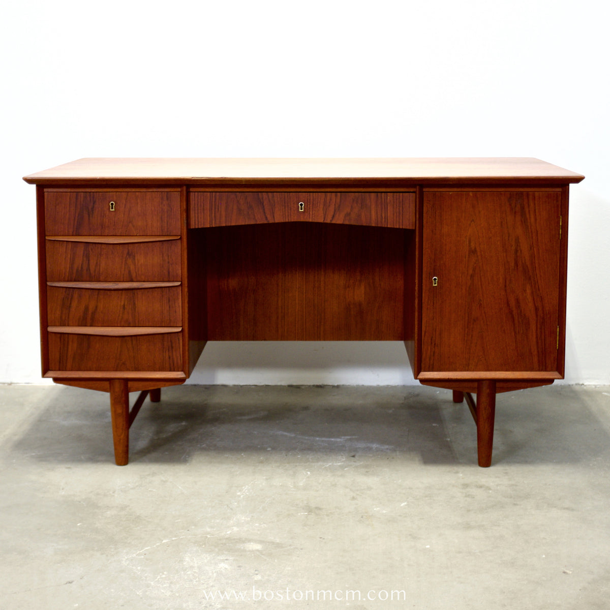 Danish Teak Executive Desk w/ Rear Shelving - #A1545
