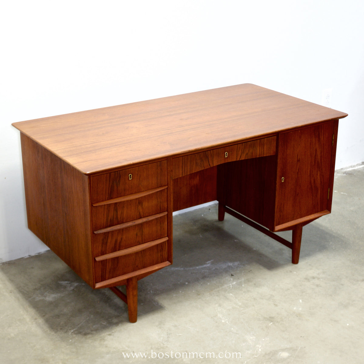 Danish Teak Executive Desk w/ Rear Shelving - #A1545