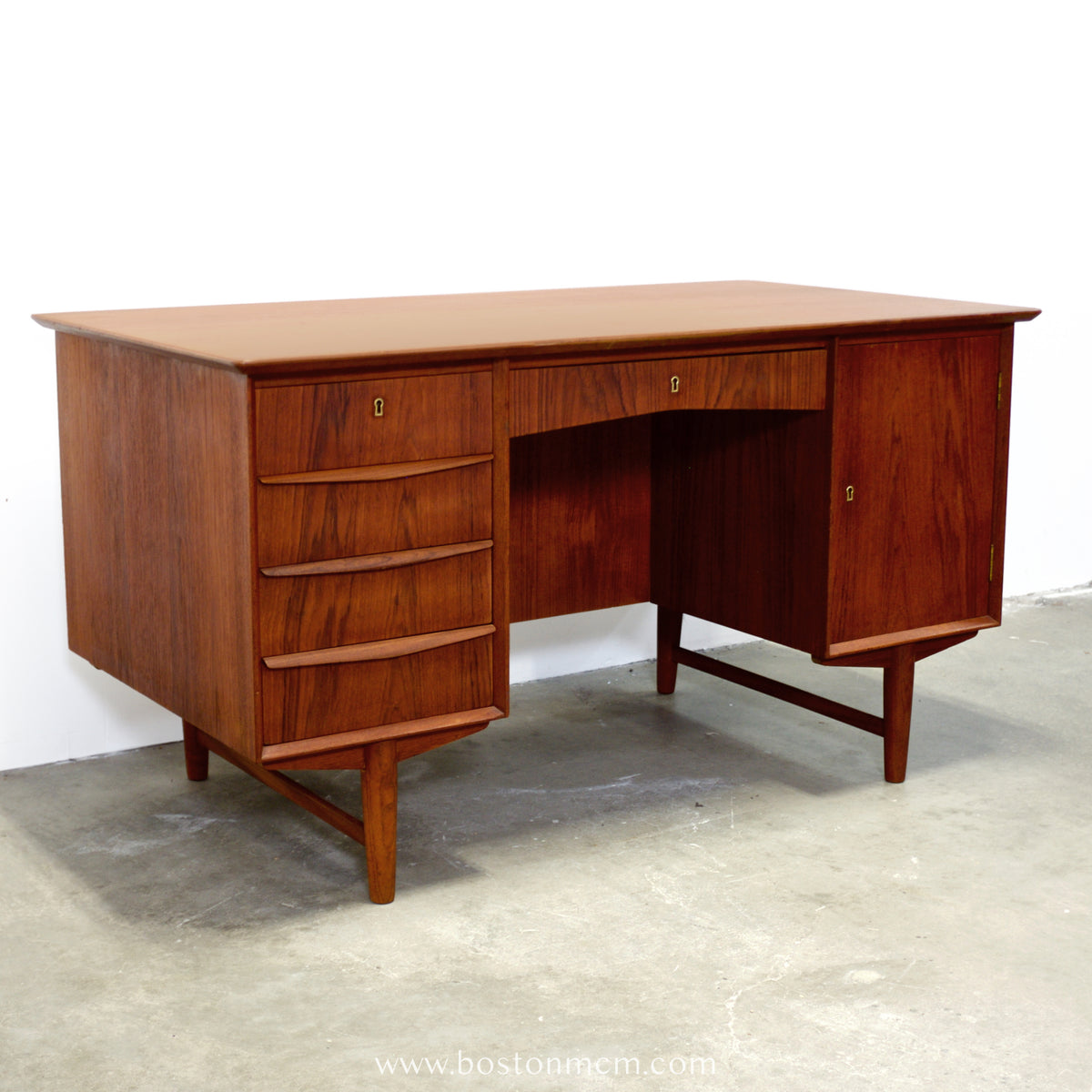 Danish Teak Executive Desk w/ Rear Shelving - #A1545