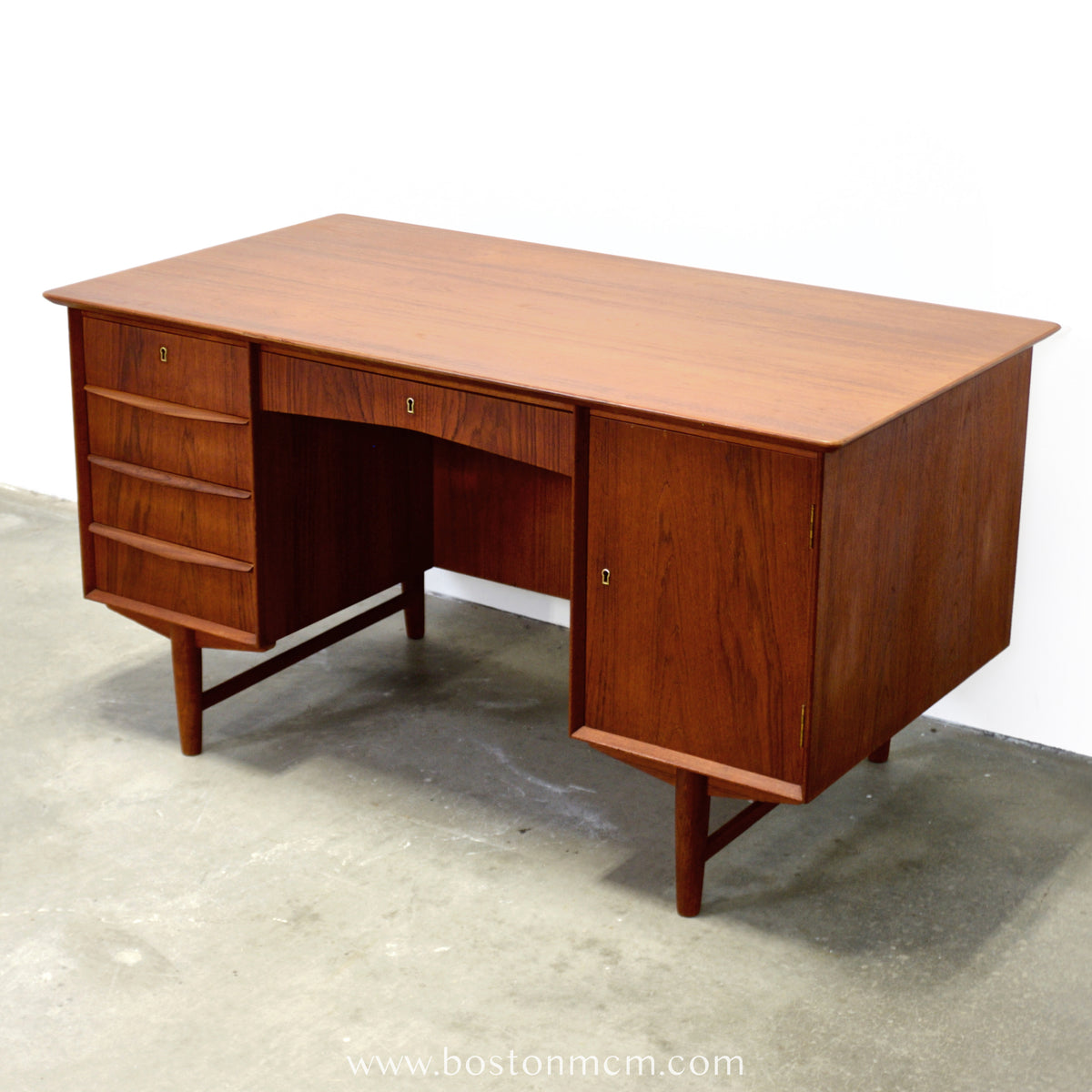 Danish Teak Executive Desk w/ Rear Shelving - #A1545