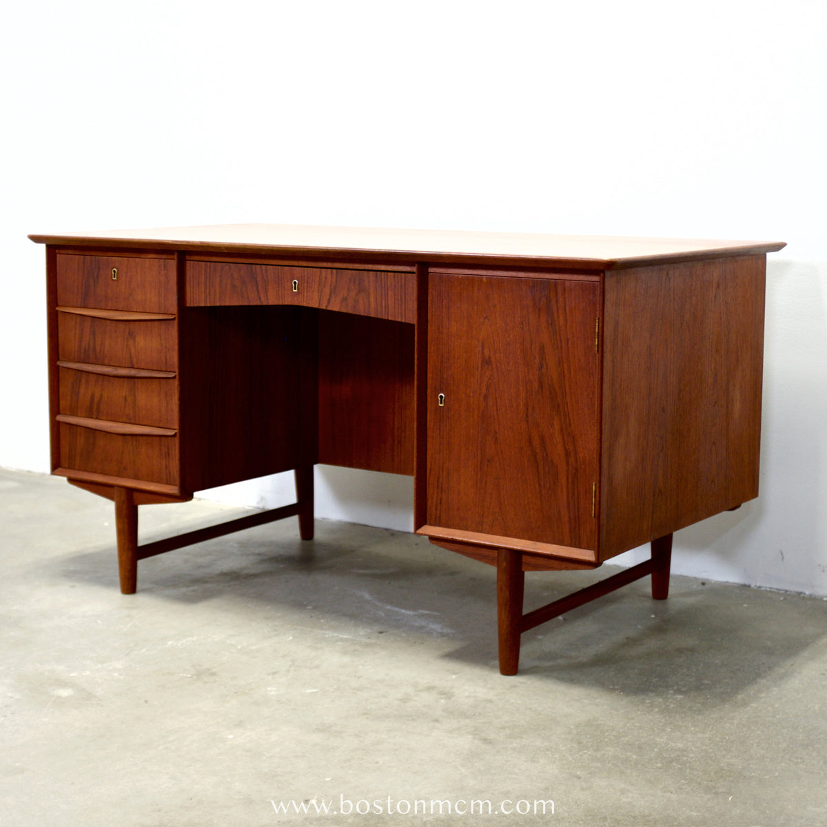 Danish Teak Executive Desk w/ Rear Shelving - #A1545