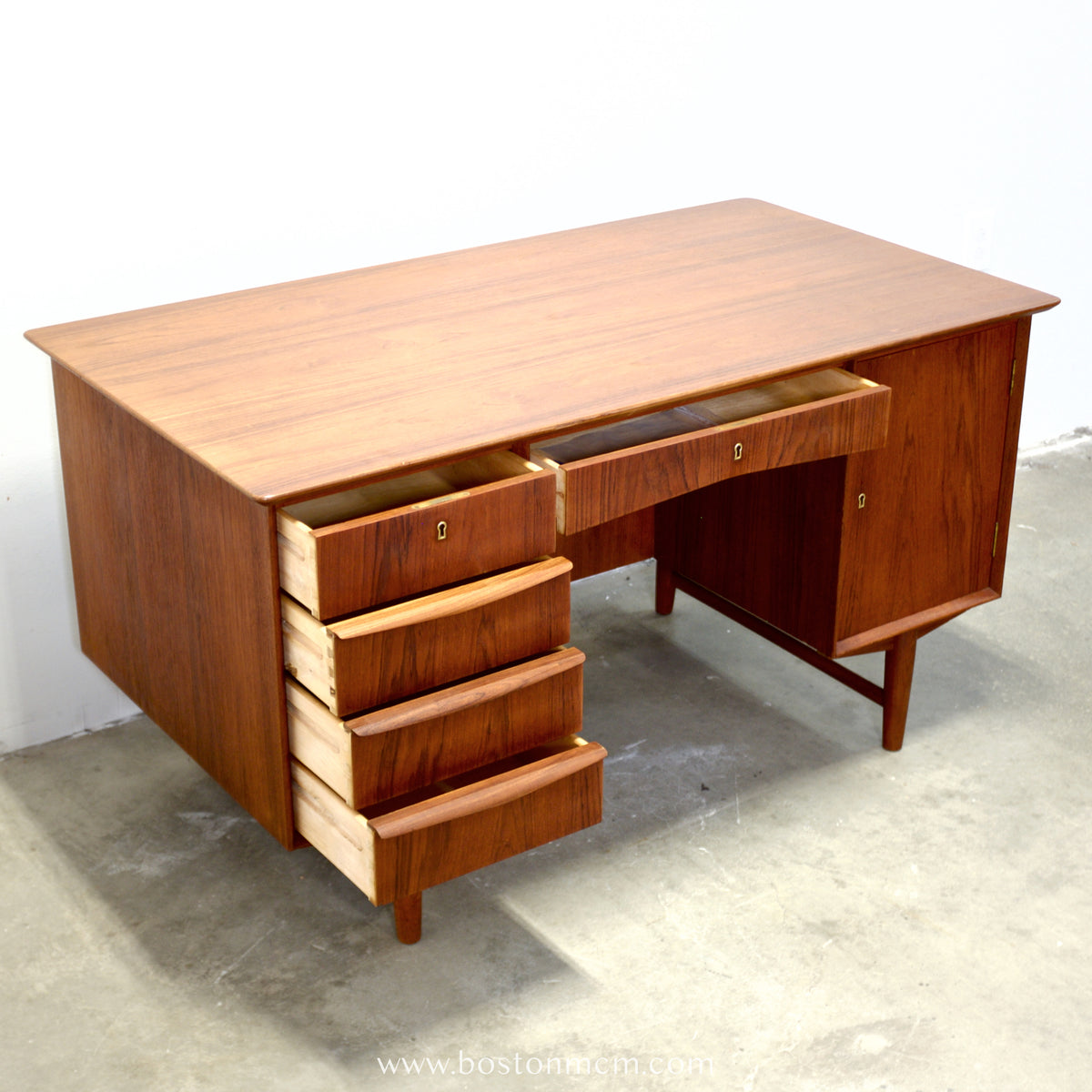 Danish Teak Executive Desk w/ Rear Shelving - #A1545