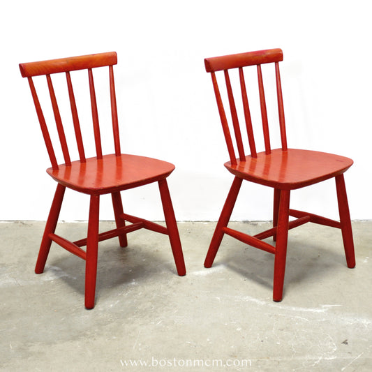 Pair of Child’s Chairs in the Style of FDB Møbler Model J46 Designed by Poul Volther - #A1838