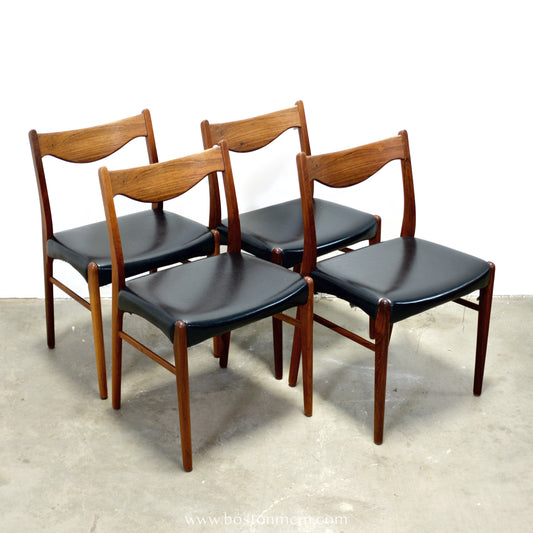 Glyngøre Stolefabrik Set of 4 Rosewood Model No. GS60 Dining Chairs Designed by Arne Wahl Iversen - #A1892