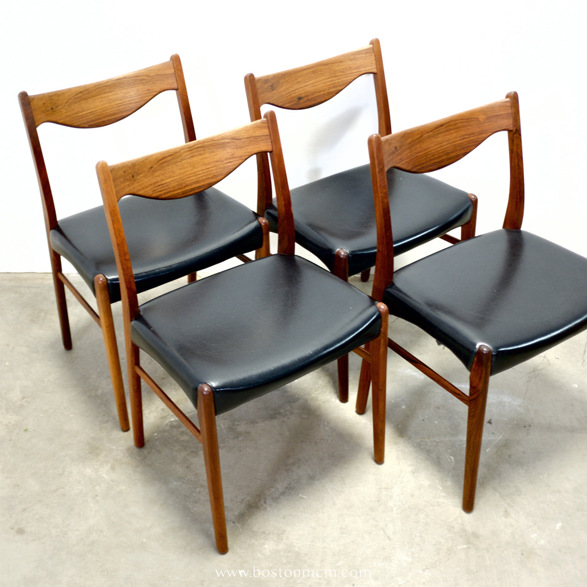 Glyngøre Stolefabrik Set of 4 Rosewood Model No. GS60 Dining Chairs Designed by Arne Wahl Iversen - #A1892