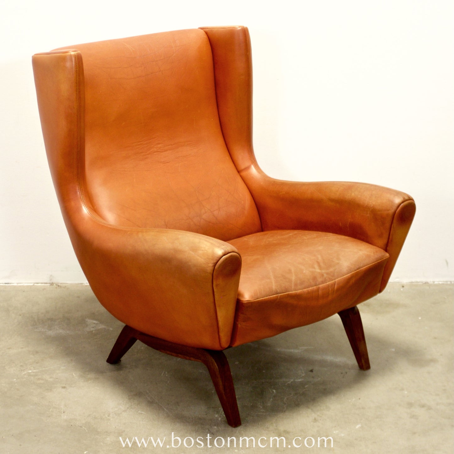 Søren Willadsen Leather & Rosewood Model No.110 Armchair Designed by Illum Wikkelsø - #A2149
